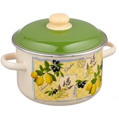 Кастрюля Appetite Citrus, 4 л, белый/зеленый/желтый
