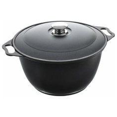 Кастрюля Kukmara Традиция к40а с алюминиевой крышкой, 4 л, черный