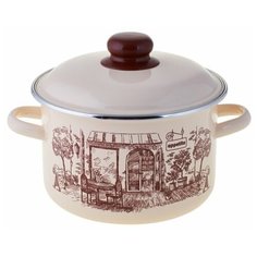 Кастрюля Appetite Cafe, 4 л, бежевый/коричневый
