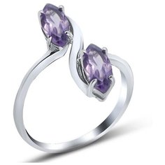 Silver WINGS Кольцо с аметистами из серебра 21vsffa00672-19, размер 18