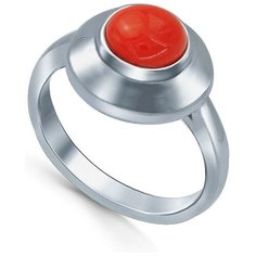 Silver WINGS Кольцо с кораллами из серебра 21set9160-113, размер 17