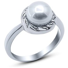 Silver WINGS Кольцо с жемчугом из серебра 21set10786-113, размер 17
