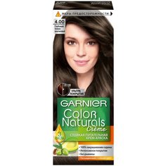 GARNIER Color Naturals стойкая питательная крем-краска для волос, 4.00 глубокий темно-каштановый