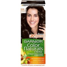 GARNIER Color Naturals стойкая питательная крем-краска для волос, 2.0, Элегантный Черный