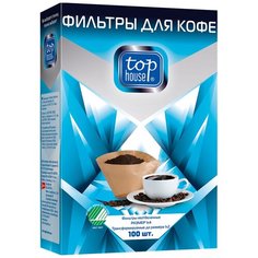 Одноразовые фильтры для капельной кофеварки Top House Неотбеленные Размер 1х4