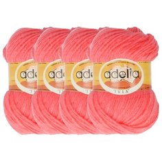 Пряжа Adelia Ivia, 100 % акрил, 62 г, 150 м, 4 шт., №010 св.красный