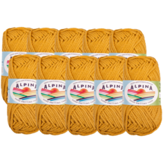 Пряжа Alpina Garry, 100 % хлопок, 50 г, 10 шт., 04 янтарь (т.оранжевый)