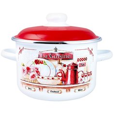 Кастрюля Appetite La Cuisine, 3 л, белый/красный