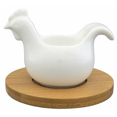 Подставка для яйца Elan gallery Курочка 540091 белый/бежевый