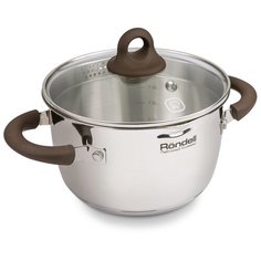 Кастрюля Rondell Aristokrat, 2.3 л, стальной/коричневый