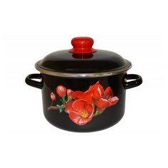 Кастрюля Appetite Apple, 4 л, черный/красный