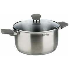 Кастрюля Rondell Strike, 4.8 л, стальной/серый