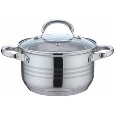 Кастрюля Bekker De Luxe BK-1747, 2.7 л, серебристый