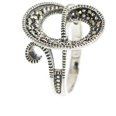 МАРКАЗИТ Кольцо с марказитами из серебра HR257, размер 17