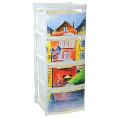 Комод BranQ Hold Город (BQ3775) , размер: 41х48 см , цвет: белый/голубой