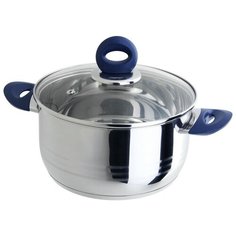 Кастрюля REGENT inox AZZURO vitro, 2.4 л, серебристый/синий