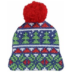 Klart Набор для вышивания Шапочка с елками 6.5 х 6 см (8-398)