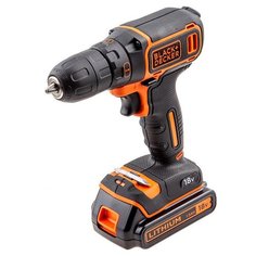 Аккумуляторная дрель-шуруповерт BLACK+DECKER BDCDC18K1B Li-Ion 1.5 А·ч 18 В х2 кейс