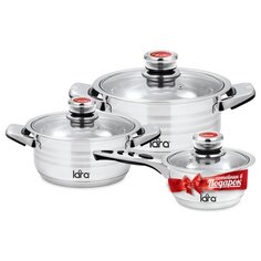 Набор посуды LARA LR02-104 Adagio 6 пр серебристый