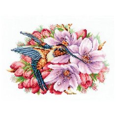 Сделай своими руками Набор для вышивания Колибри в цветах 21 x 14.5 см (К-44)
