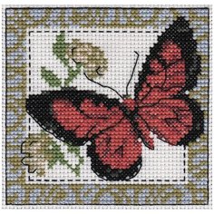 Klart Набор для вышивания Бабочка бордовая 10 x 9 см (5-057)