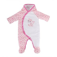 Комбинезон Наша мама размер 74, бело-розовый