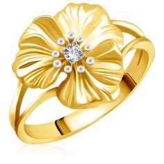 Бронницкий Ювелир Кольцо из желтого золота К-14009, размер 17