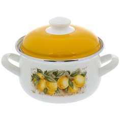 Кастрюля Интерос Лимоны, 5.7 л, белый/желтый