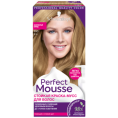Schwarzkopf Perfect Mousse Стойкая краска-мусс для волос, 910, Золотистый Блонд