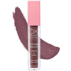 OK Beauty жидкая помада для губ Color Salute Matt & Stay стойкая матовая, оттенок Terra