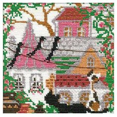 Риолис Набор для вышивания Город и кошки. Лето 13 х 13 см (612)