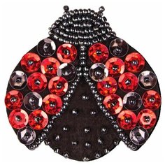 Клеvер Набор для вышивания бисером и пайетками Яркий патч Божья коровка 5.5 x 5.5 см (АФ19-072) Клевер