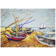 Созвездие Набор для вышивания бисером по мотивам картины Винсента Ван Гога Лодки в Сен-Мари 32 х 24 см (Р-105)