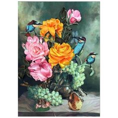 Каролинка Набор для вышивания лентами Цветочный нектар 26.5 x 34 см (КЛ(н)-3010)