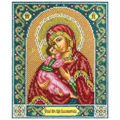 Паутинка Набор для вышивания бисером Пресвятая Богородица Владимирская 23 х 19,5 см (Б1014)