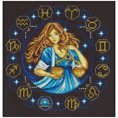 PANNA Набор для вышивания бисером и нитками Знаки Зодиака. Весы 21 x 20.5 см (ZN-0928)