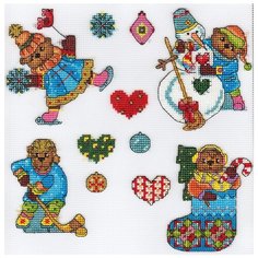 PANNA Набор для вышивания Елочные игрушки. Мишки 18.5 x 23.5 см (IG-1613)