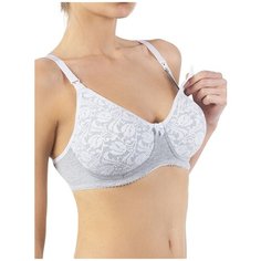 Бюстгальтер Фэст 2638 размер 85 C, серый меланж/белый
