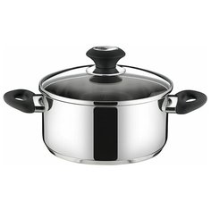 Кастрюля Tescoma Presto 728222, 4 л, стальной/черный