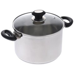 Кастрюля Tescoma Presto 728224, 5 л, стальной/черный