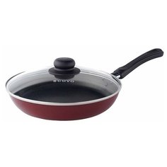 Сковорода Scovo Expert СЭ-026, 20 см, с крышкой, бордовый