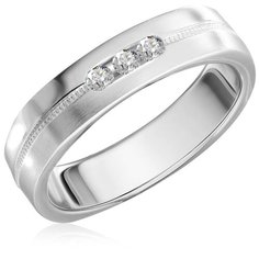 Бронницкий Ювелир Кольцо из белого золота WR01-1F6, размер 17.5