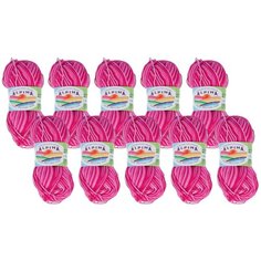 Пряжа Alpina Katrin, 100 % хлопок, 50 г, 140 м, 10 шт., №039 св.розовый-т.розовый-малиновый