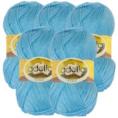 Пряжа Adelia Tina, 100 % акрил, 100 г, 308 м, 5 шт., №043 бл.синий
