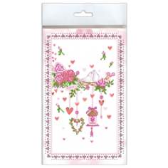 ABRIS ART Набор для вышивания бисером Открытка-конверт Свадебная мишура 8.4 х 14 см (AOM-016)