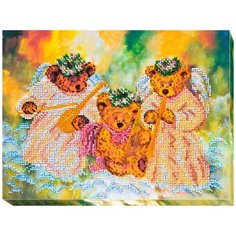 ABRIS ART Набор для вышивания бисером Мишки-ангелочки 28 x 21 см (AB-526)
