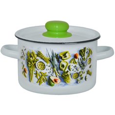 Кастрюля Appetite Свежая зелень 1с17с, 4.5 л, белый/зеленый