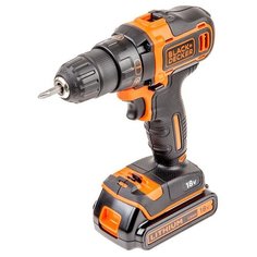 Аккумуляторная дрель-шуруповерт BLACK+DECKER BDCDD186K1B Li-Ion 1.5 А·ч 18 В х2 кейс