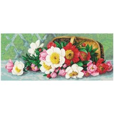 Золотые Ручки Набор для вышивания бисером Натюрморт с пионами 65 х 27 см (Ц-027)