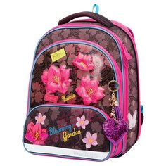 Berlingo ранец Modern Flower style, коричневый/розовый